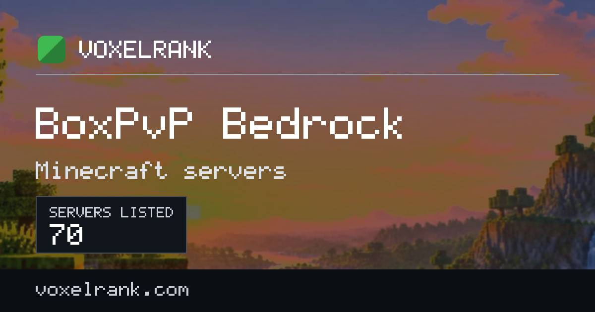 Best BoxPvP Bedrock servers · 70 ranked (2026) · VoxelRank
