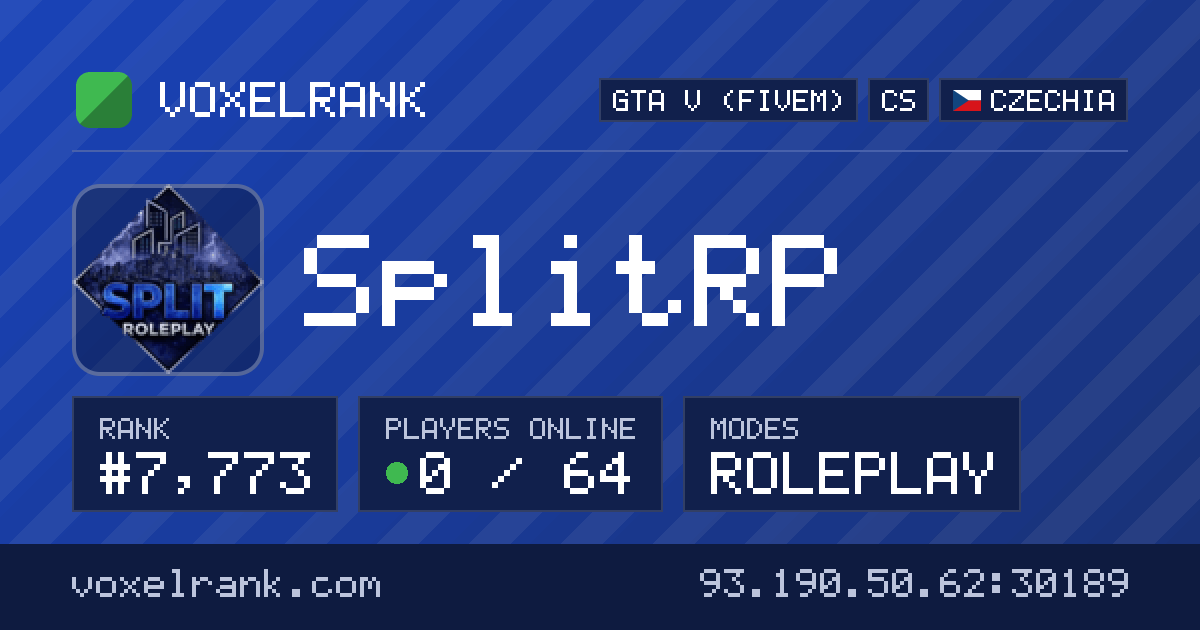 SplitRP · Roleplay · GTA V (FiveM) Server IP · VoxelRank