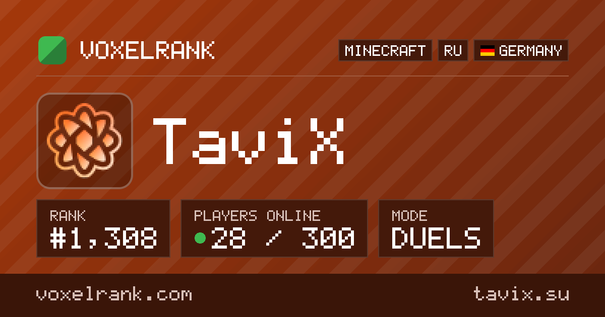 TaviX · Duels · Minecraft Server IP · VoxelRank