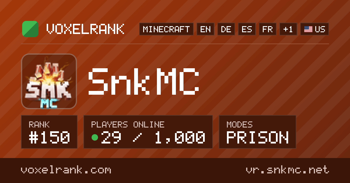 SnkMC · Prison · Minecraft Server IP · VoxelRank